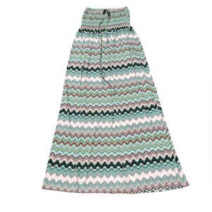 Chevron Patterned strapless maxi dress Multicolor
